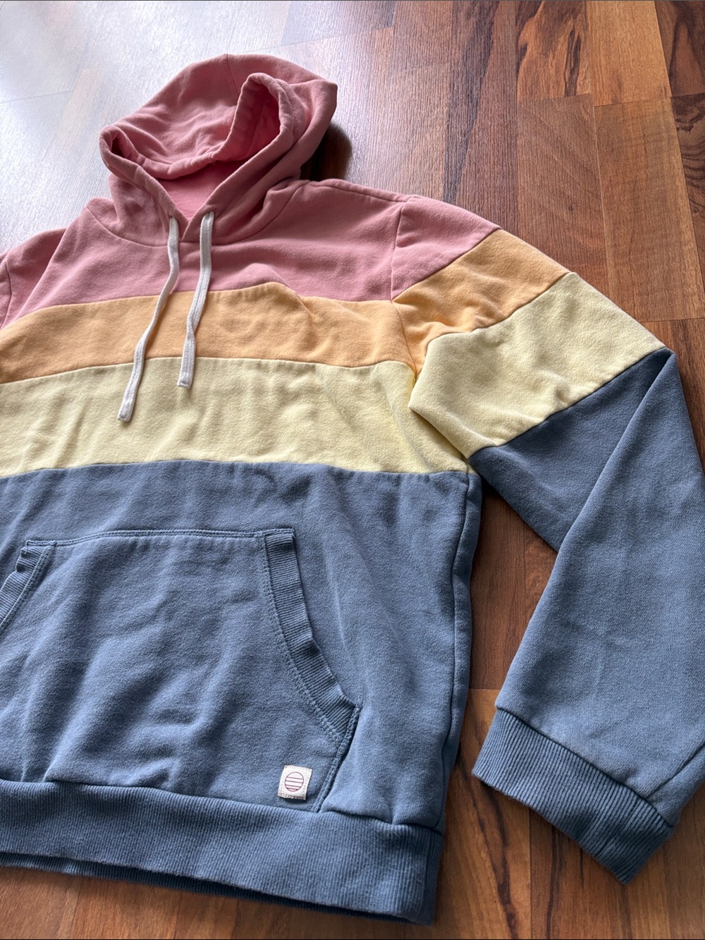 Marine Layer Woman’s Pastel Stripe Pullover Hoodie - Pink, Yellow, Cream, Blue - Picture 5 of 10